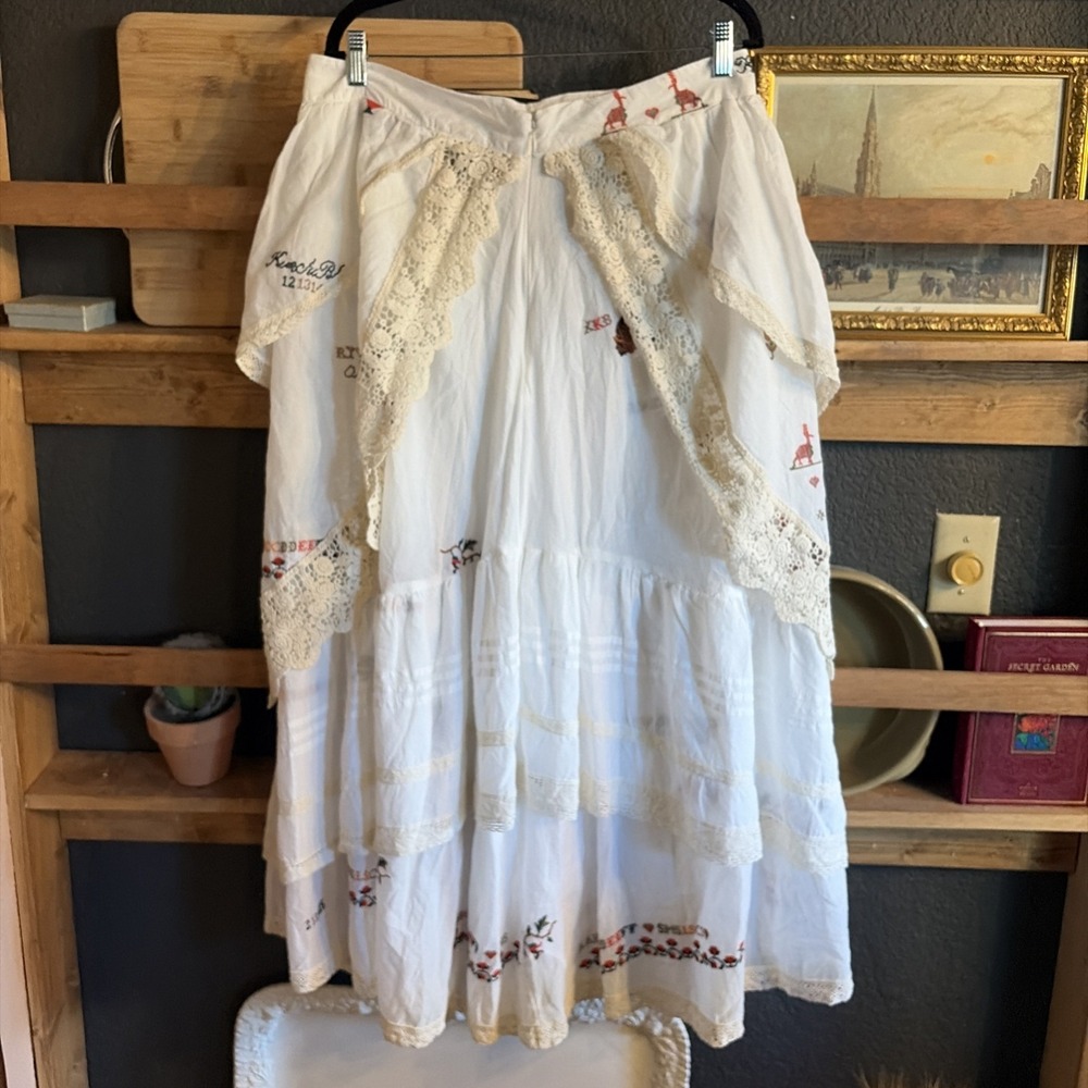 Kimchi Blue Embroidered Lace Horse Bohemian Cottagecore Skirt Women's Size XL - Picture 5 of 8